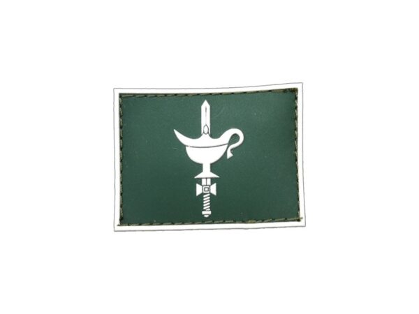 Enfermagem Gola Exército emborrachado verde com branco