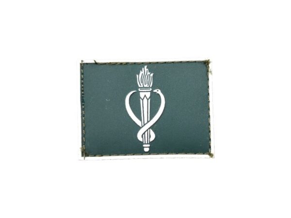 Veterinário Gola Exército emborrachado verde com branco