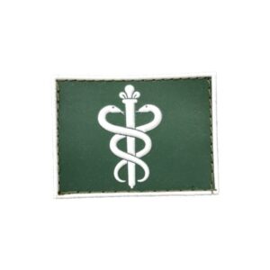 Dentista Gola Exército emborrachado verde com branco