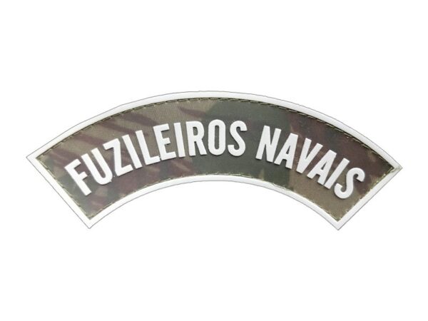 Tarjeta Fuzileiros Navais emborrachada, camuflada/cinza, fecho de contato. cód. 110C