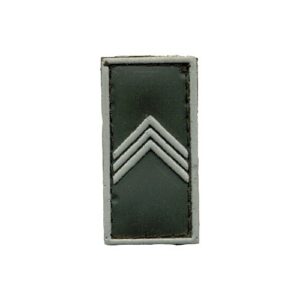 Divisa de 3º Sargento PM, emborrachada, preto com cinza