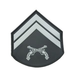 Divisa braço Cabo Polícia Militar, emborrachada, par, preta/cinza, fecho de contato - cód. 2018PC