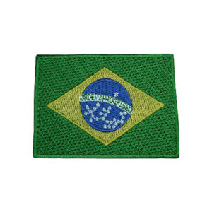 Bandeira do Brasil bordada colorida 80x57mm e fecho de contato. BK4787-1