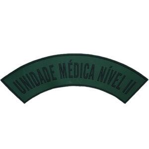 Tarjeta emborrachada Unidade Médica Nível II, verde com preto, cód. bk 705